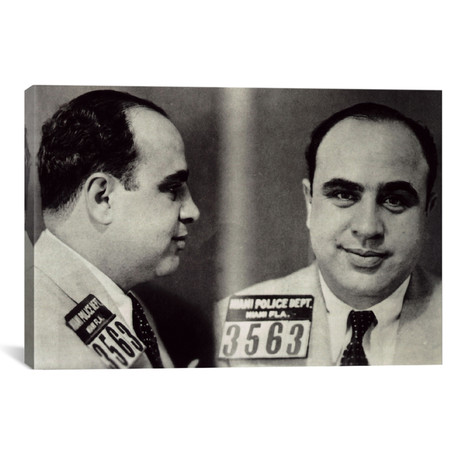 Al Capone Mugshot // Chicago Gangster Outlaw (26"W x 18"H x 0.75"D)