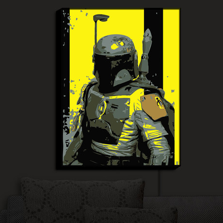 Illuminated Wall Art // Ty Jeter // Boba Fett (20"W x 16"H x 3.25"D)