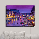 Illuminated Wall Art // David Lloyd Glover // Romantic Venice Night (20"W x 16"H x 3.25"D)