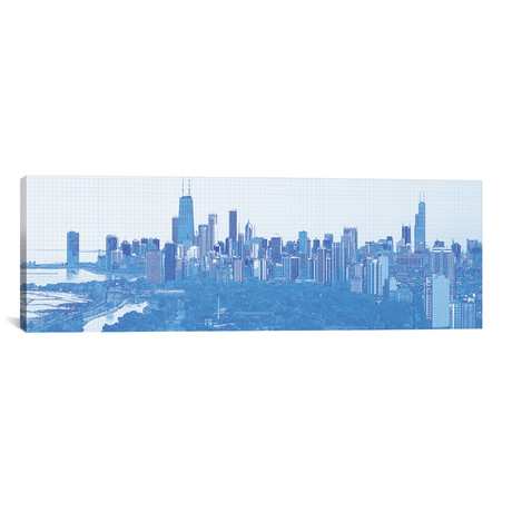 Digital Sketch Of Chicago Skyline // USA VI (12"W x 36"H x 0.75"D)