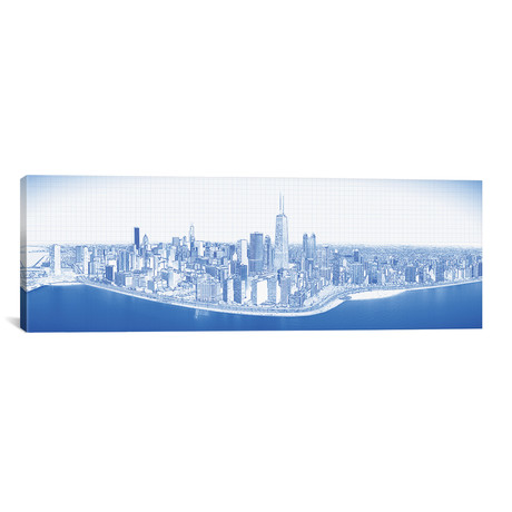 Digital Sketch Of Chicago Skyline // USA VIII (12"W x 36"H x 0.75"D)