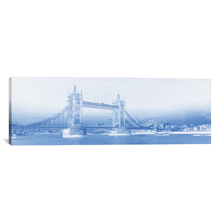 Tower Bridge On Thames River // London (12"W x 36"H x 0.75"D)