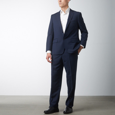Classic Fit Half-Canvas Suit // Midnight Navy Pinstripe (US: 42S)