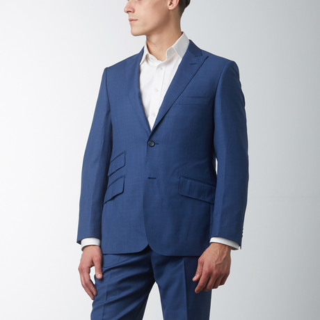 Classic Fit Half-Canvas Suit // Blue Textured (US: 40S)