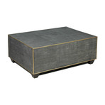 Grey Leather Shagreen Cocktail Table