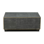 Grey Leather Shagreen Cocktail Table