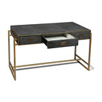 Grey Leather Shagreen Desk