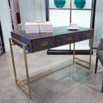 Grey Leather Shagreen Desk