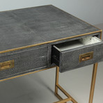 Grey Leather Shagreen Desk