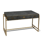 Grey Leather Shagreen Desk