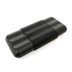 Carbon Fiber + Leather Cigar Case // Midnight (Two-Finger)