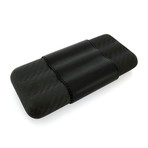 Carbon Fiber + Leather Cigar Case // Stealth (Two-Finger)