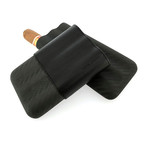 Carbon Fiber + Leather Cigar Case // Stealth (Two-Finger)