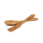 Berard Parisian Olive Wood Salad Servers // Set of 2