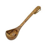 Berard Olive Wood Soup Ladle + Leather Strap