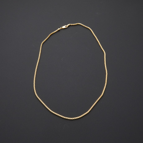 14K Yellow Gold 2.5mm Round Box Chain Necklace (18"L)