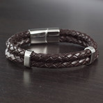 Stainless Steel Braided Leather Bracelet