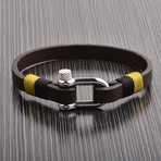 Leather Bracelet + Screw Clasp // Brown + Silver