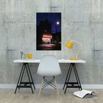 1980s 24 Hour Drug Store At Night Pink Neon Sign Drugs // Vintage Images (26"W x 18"H x 0.75"D)