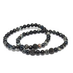 Black Sea Sediment + Cubic Zirconia Bracelet // Set of 2