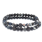 Black Sea Sediment + Cubic Zirconia Bracelet // Set of 2