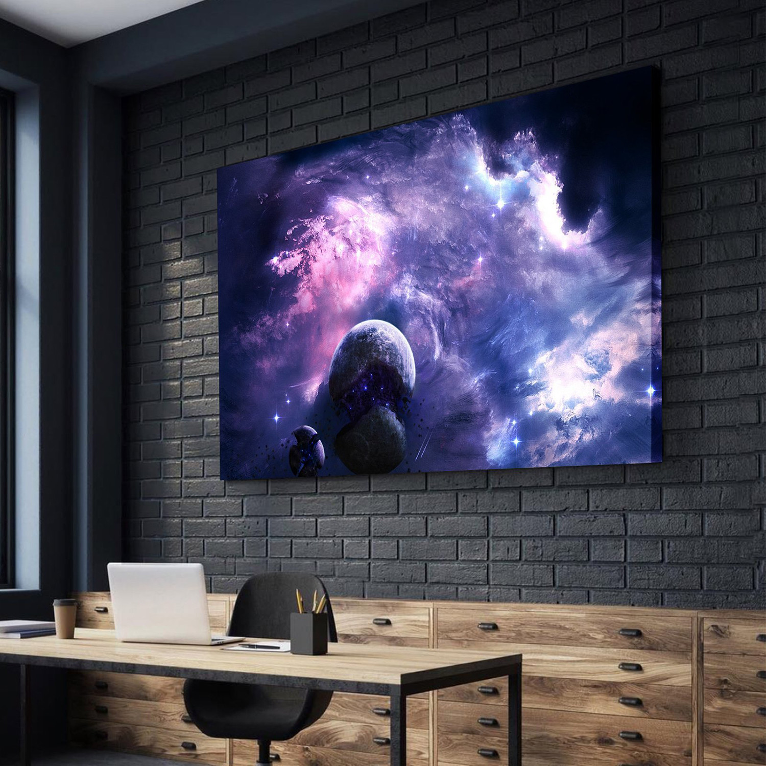purple galaxies medium 3 panels canvas freaks touch of modern