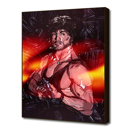 Sylvester Stallone (16"W x 20"H x 1.5"D Artblock)