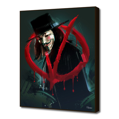 V for Vendetta (16"W x 20"H x 1.5"D Artblock)