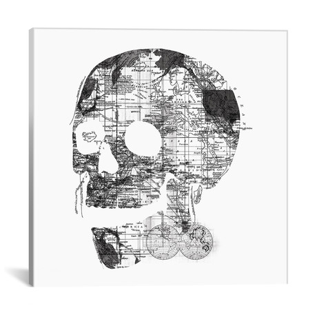 Skull Wanderlust Square // Tobias Fonseca (18"W x 18"H x 0.75"D)