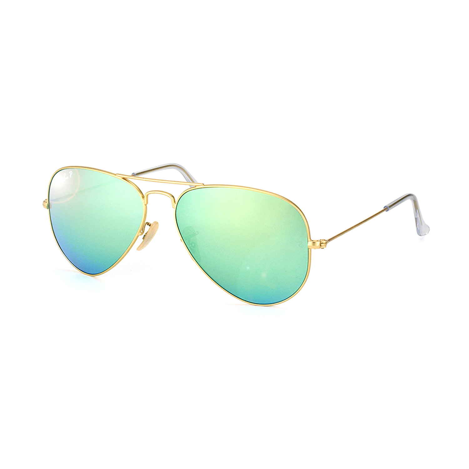 Aviator // Matte Gold + Green Mirror // Polarized - Ray-Ban® - Touch of ...