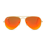 Aviator // Matte Gold + Orange Mirror