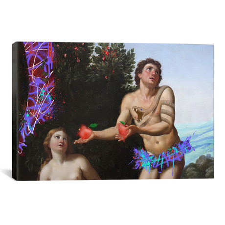 God Admonishing Adam + Eve // The Apples That Need To Be Eat // 5by5collective (18"W x 26"H x 0.75"D)