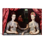 Portrait présumé de Gabrielle d'Estrées et de sa soeur la duchesse de Villars -Two Sisters with Fu Dog Tattoo // 5by5collective (18"W x 26"H x 0.75"D)