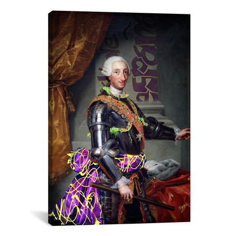 Portrait of Charles III of Spain // King of Spain With a Fancy Wardrobe // 5by5collective (18"W x 26"H x 0.75"D)