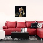 Girl with a Pearl Earring -Girl with the Graffitied Earring // 5by5collective (18"W x 18"H x 0.75"D)