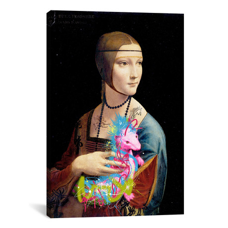 Lady with an Ermine // The Rocking Stoat Vertical // 5by5collective (18"W x 26"H x 0.75"D)