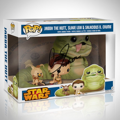 Leia + Jabba The Hutt // Carrie Fisher Signed Funko Pop // Exclusive Edition