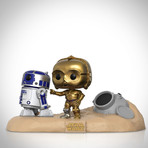 R2D2 + C3PO Landing Pod // George Lucas Signed Funko Pop // Exclusive Edition