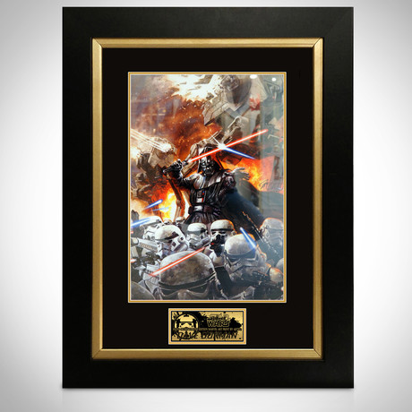 Stormtroopers + Darth Vader // Dave Dorman Signed Art Print // Custom Frame