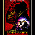 Revenge Of The Jedi Oscar // James Earl Jones, Mark Hamill + George Lucas Signed Photo // Custom Frame