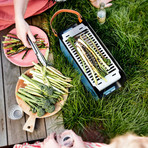 UNA Portable Outdoor Charcoal Grill // Pastel Blue