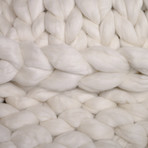 Chunky Knit Double Cuddler Throw (Cream)