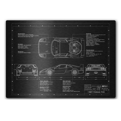 Ferrari // 1987-1992 // F40 (17"W x 12"H x .125"D)