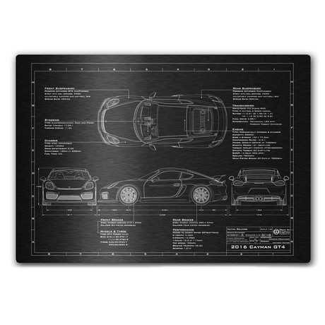 Porsche // 2016 // Cayman GT4 (17"W x 12"H x .125"D)