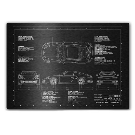Porsche // 2016-2017 // 911 Turbo S (17"W x 12"H x .125"D)