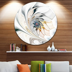 White Stained Glass Floral Art