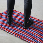 Shore Rug // Blue + Red (21”L x 34”W)