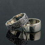 Runes and Ornaments Collection Rings Viking Ornament Ring // Silver (7)