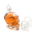 Skull Decanter + Two Shot Glasses 