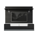 Vanderbilt TV Stand + Cabrini 2.2 Floating Wall TV Panel + LED Lights